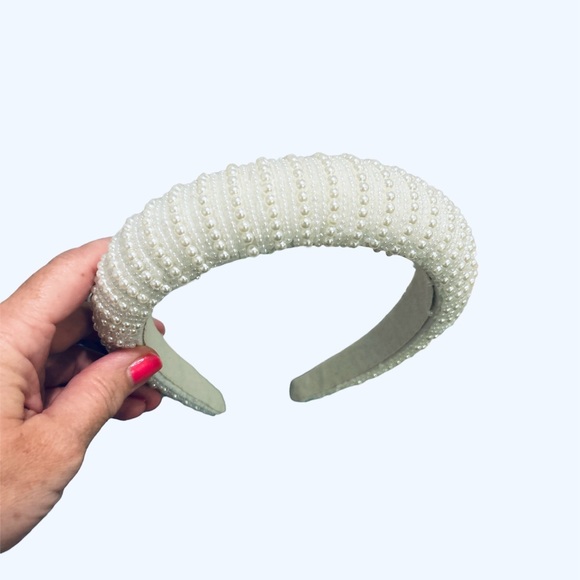 Heaven of Pearls Headband Bridal hair accessory white pearl beads wedding - Picture 2 of 2